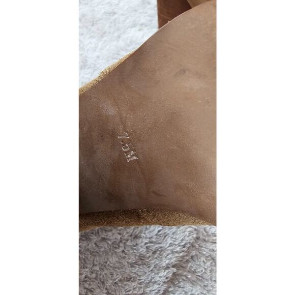 Jeffrey Campbell Yorktown Leather Brown 4" Stacked Heel Stretch Booties‎ Sz 7.5 - Picture 6 of 7